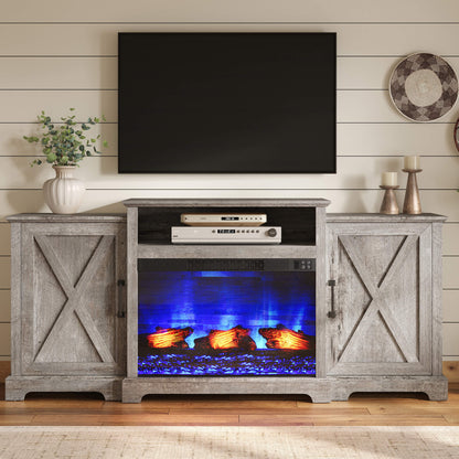 Vista Extra-Wide Fireplace TV Stand Amerlife 70" / Light Grey