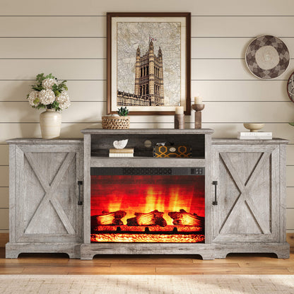 Vista Extra-Wide Fireplace TV Stand Amerlife 70" / Light Grey