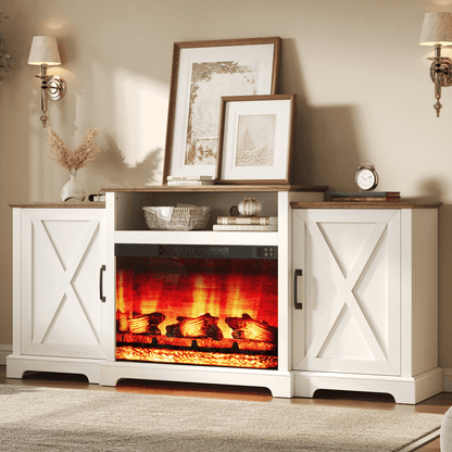 Vista Extra-Wide Fireplace TV Stand Amerlife 70" / White