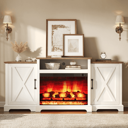 Vista Extra-Wide Fireplace TV Stand Amerlife 70" / White