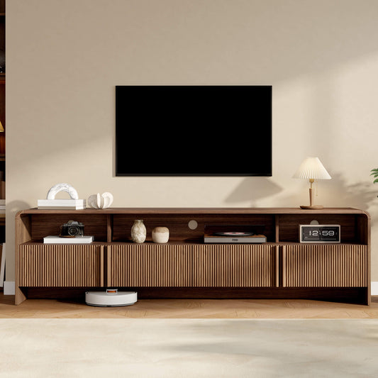 Lignara Modern Fluted 70" TV Stand -Brown