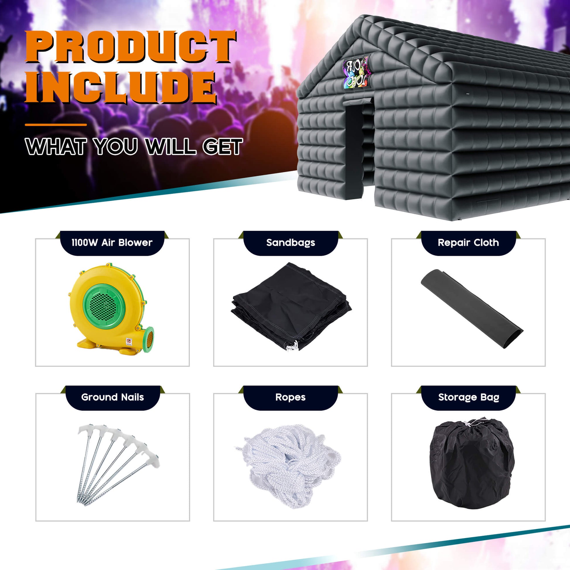 PartyMax Inflatable Night Club Tent Amerlife