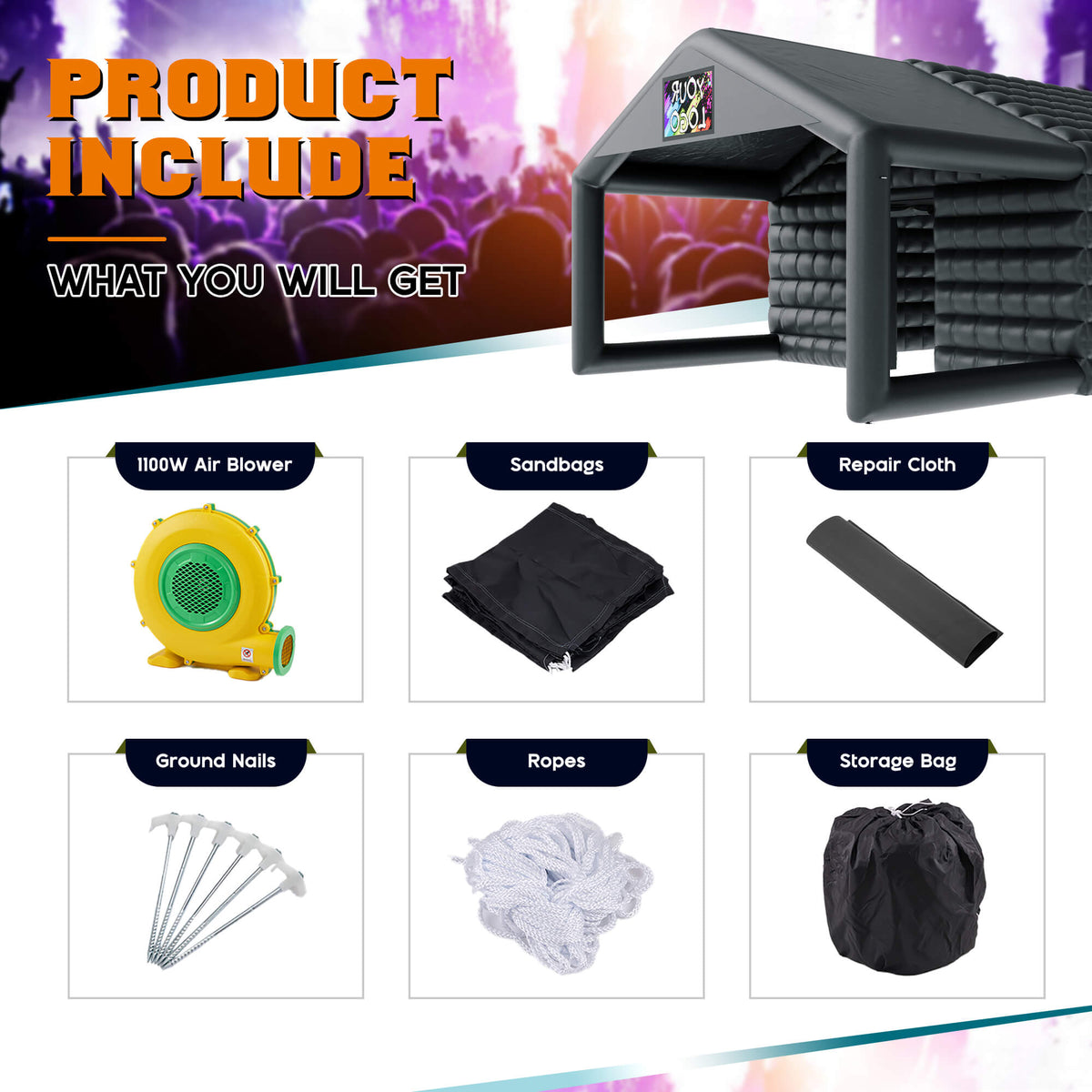 PartyMax Inflatable Night Club Tent Amerlife