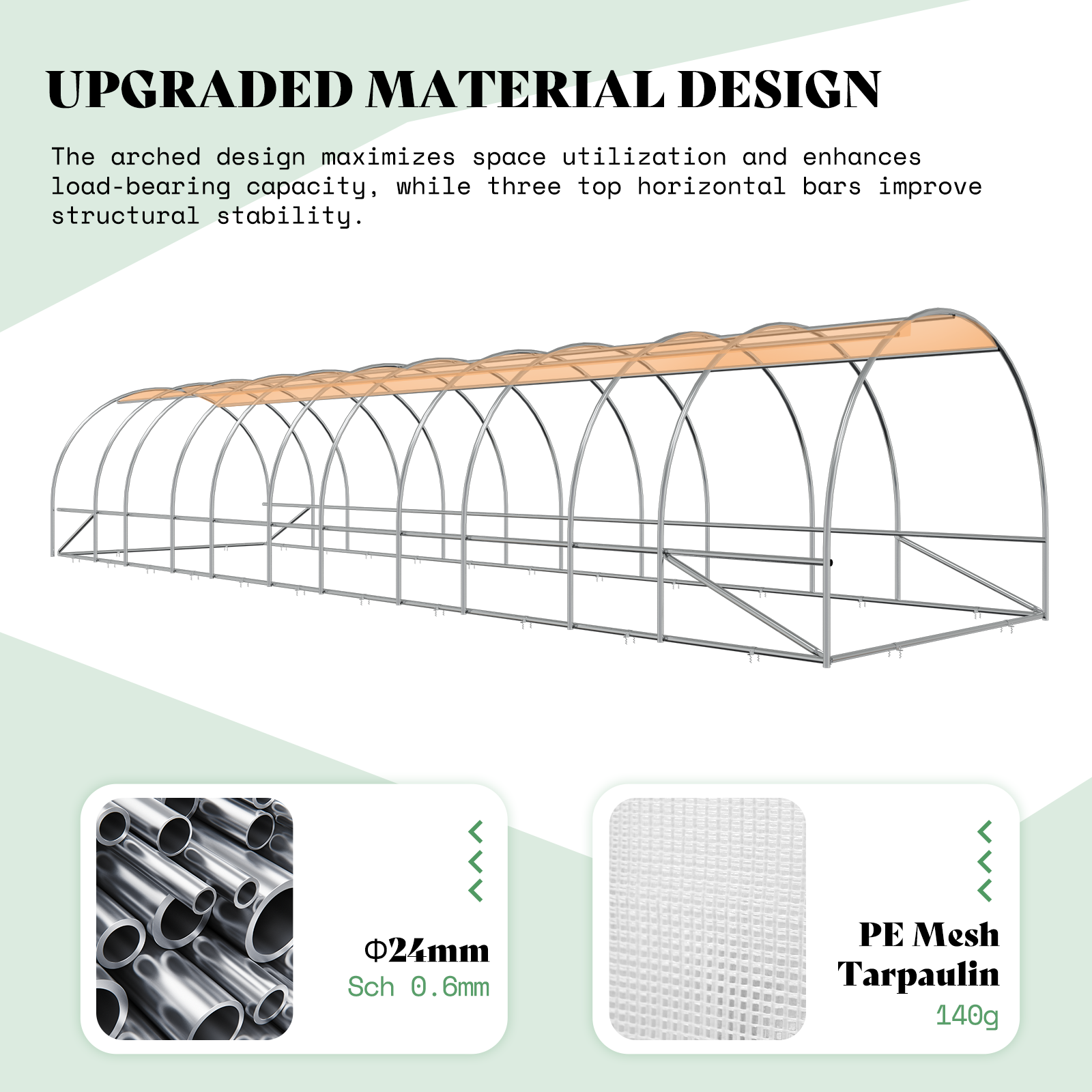 Cedarview Tunnel Greenhouse - 36x10x7FT