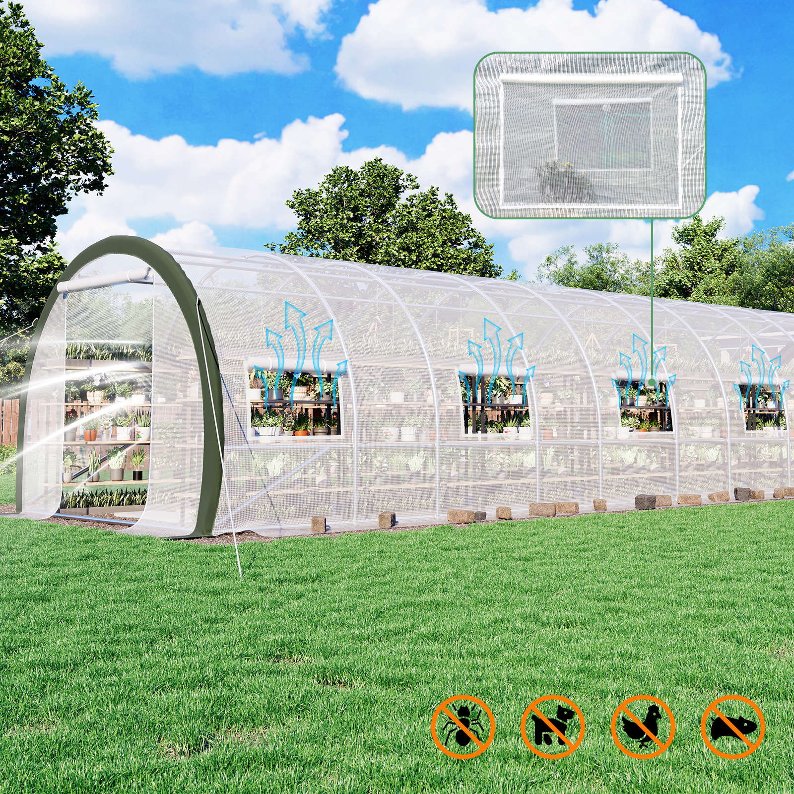 Cedarview Tunnel Greenhouse - 36x10x7FT