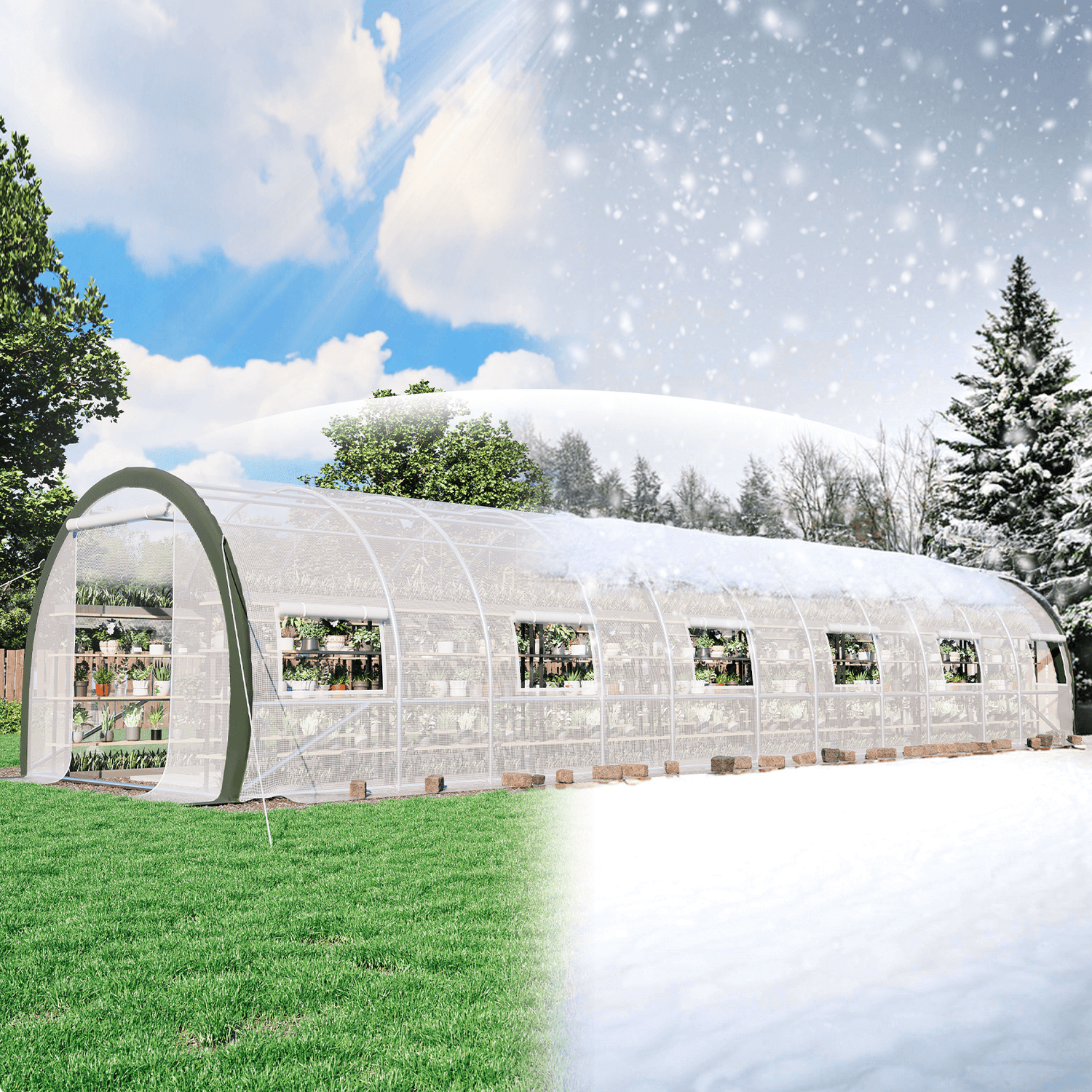 Cedarview Tunnel Greenhouse-36x10x7FT