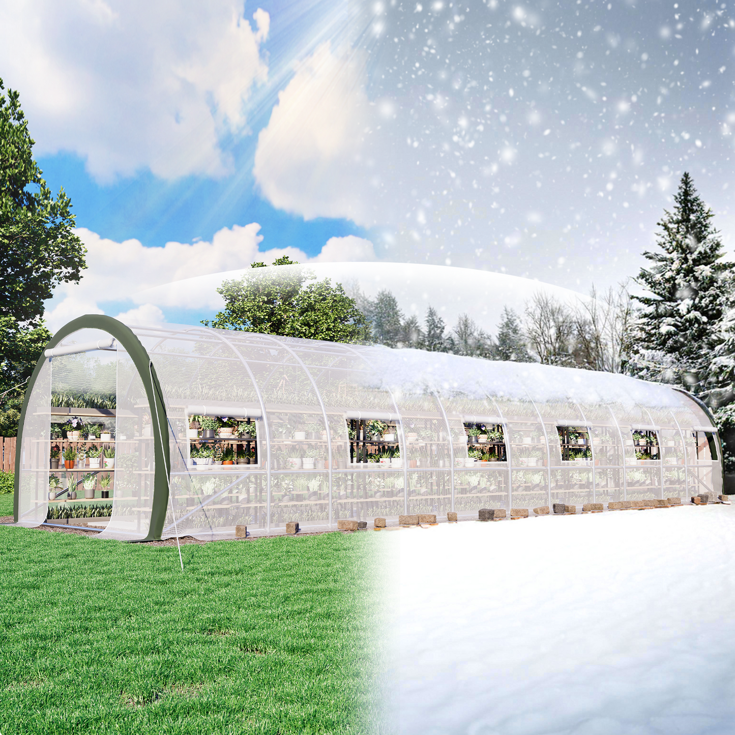 Cedarview Tunnel Greenhouse - 36x10x7FT
