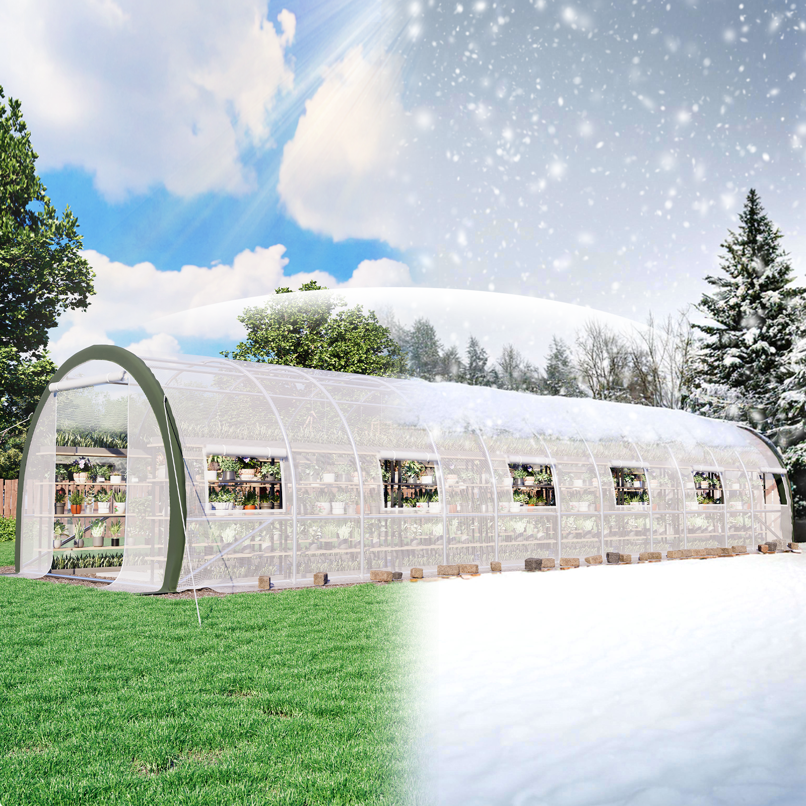 Cedarview Tunnel Greenhouse - 36x10x7FT