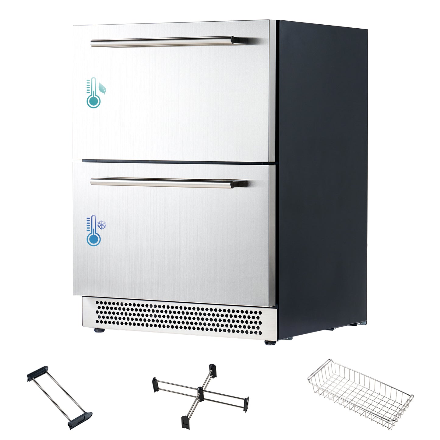 Chillbar Undercounter Drawer Refrigerator-24 Inch - 24 Inch - Dual Zone Mini Fridge
