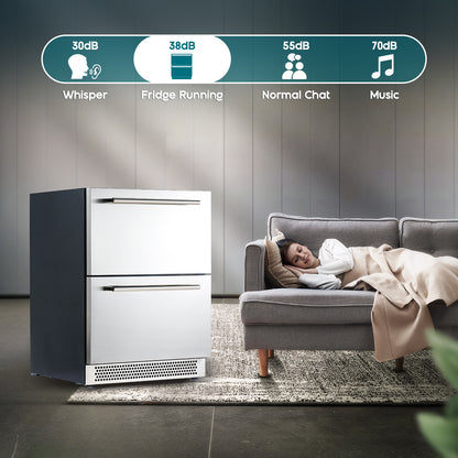Chillbar Undercounter Drawer Refrigerator-24 Inch - Single Zone Mini Fridge