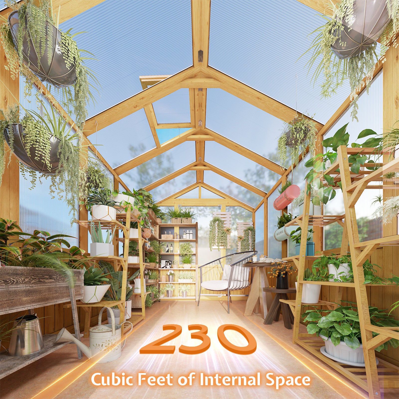 Cedar Walk-In Greenhouse Amerlife 6x8 ft