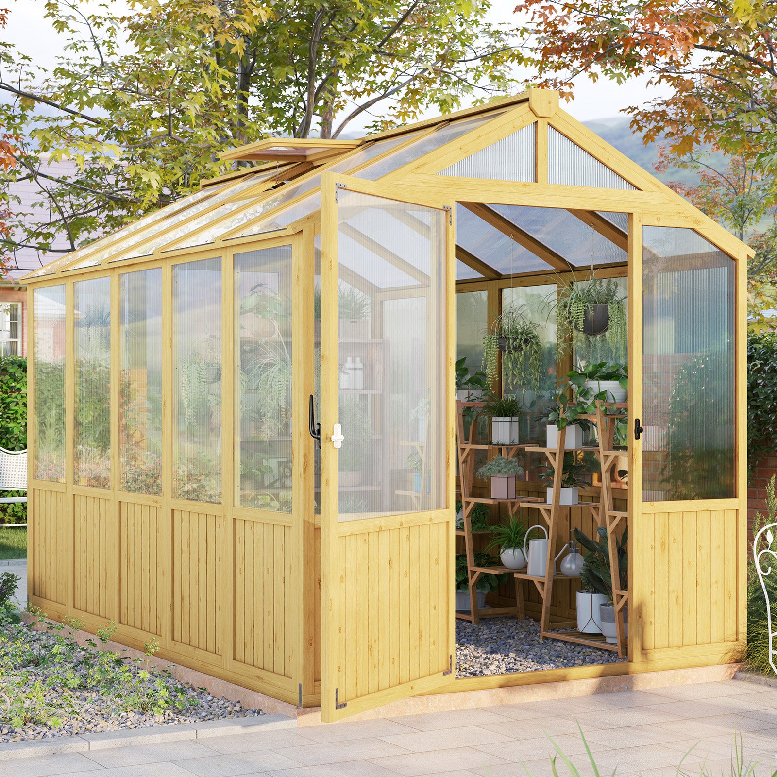 Cedar Walk-In Greenhouse Amerlife 6x8 ft