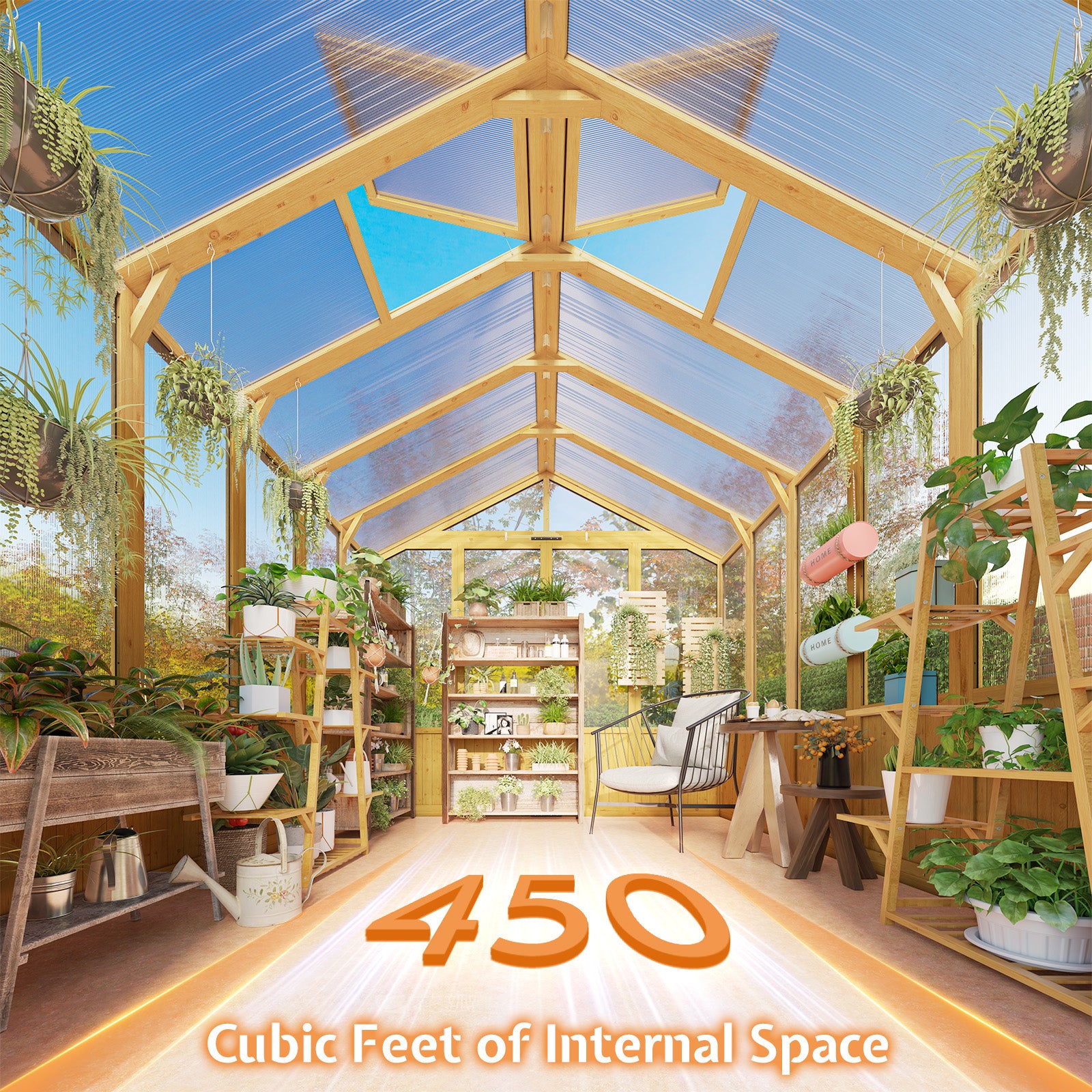Cedar Walk-In Greenhouse Amerlife 8x9.5ft