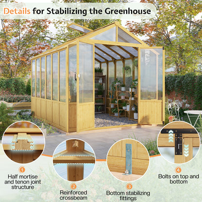 Cedar Walk-In Greenhouse Amerlife 8x9.5ft