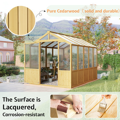 Cedar Walk-In Greenhouse Amerlife 6x8 ft