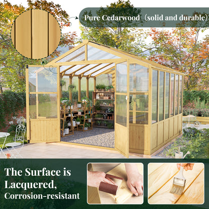 Cedar Walk-In Greenhouse Amerlife 10x10ft