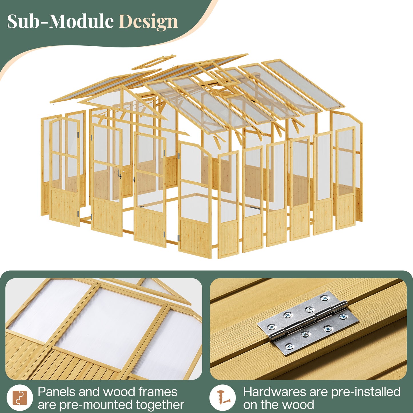 Cedar Walk-In Greenhouse Amerlife 10x10ft