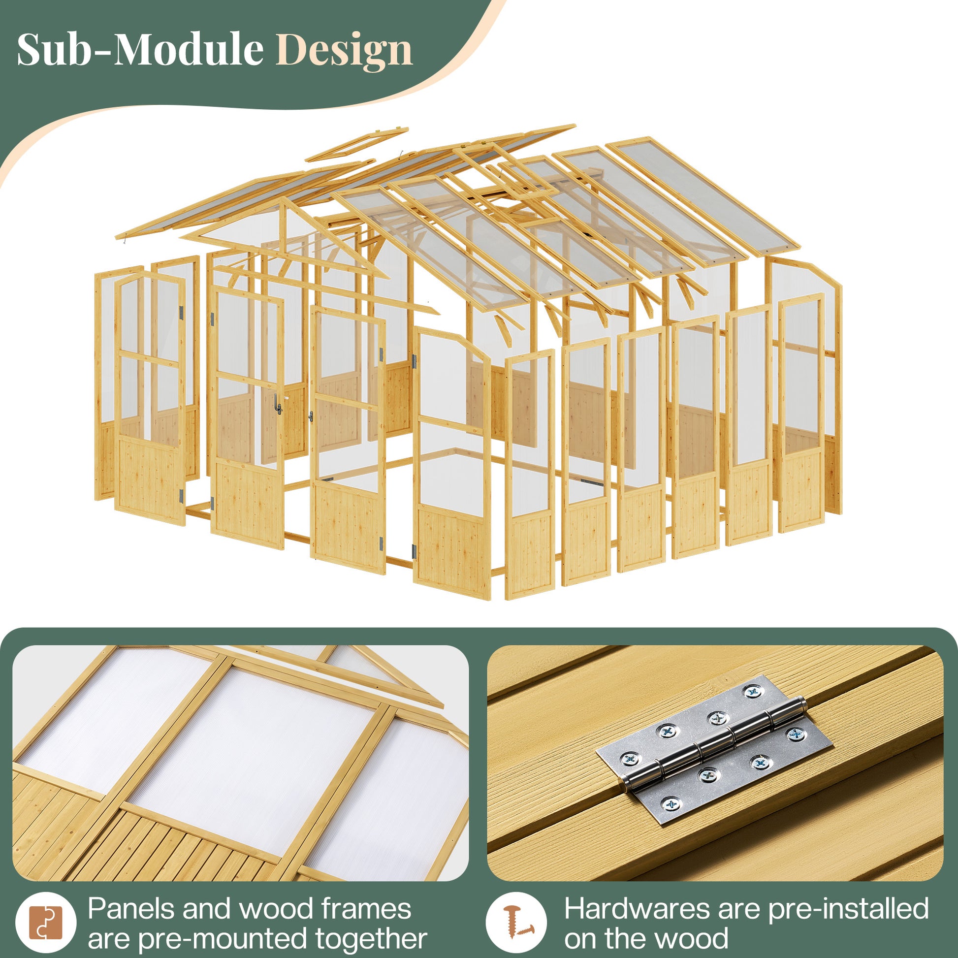 Cedar Walk-In Greenhouse Amerlife 10x10ft