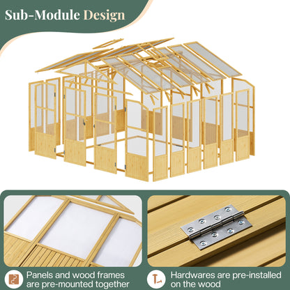 Cedar Walk-In Greenhouse Amerlife 10x10ft