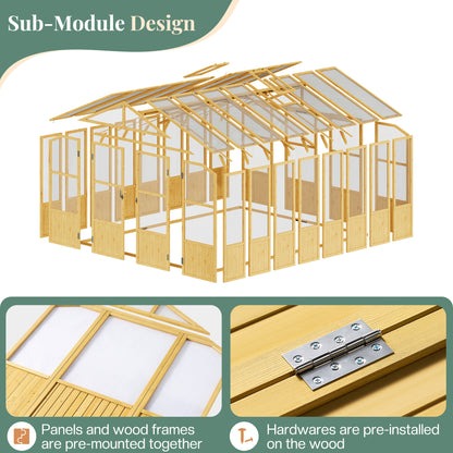 Cedar Walk-In Greenhouse Amerlife 10x13.2ft