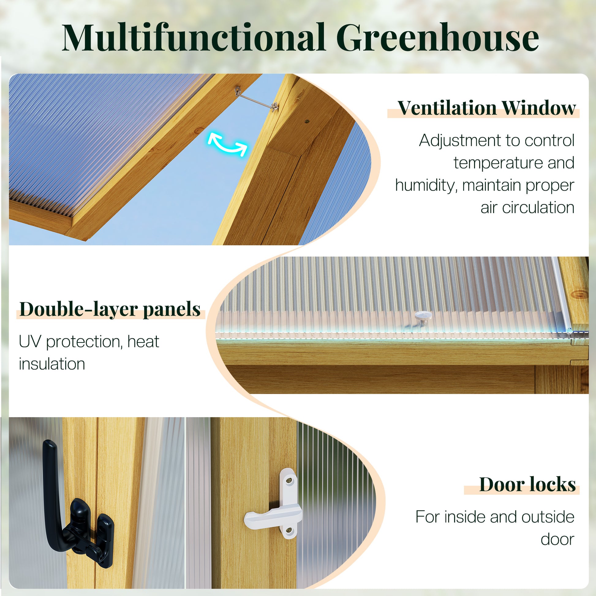 Cedar Walk-In Greenhouse Amerlife 10x13.2ft