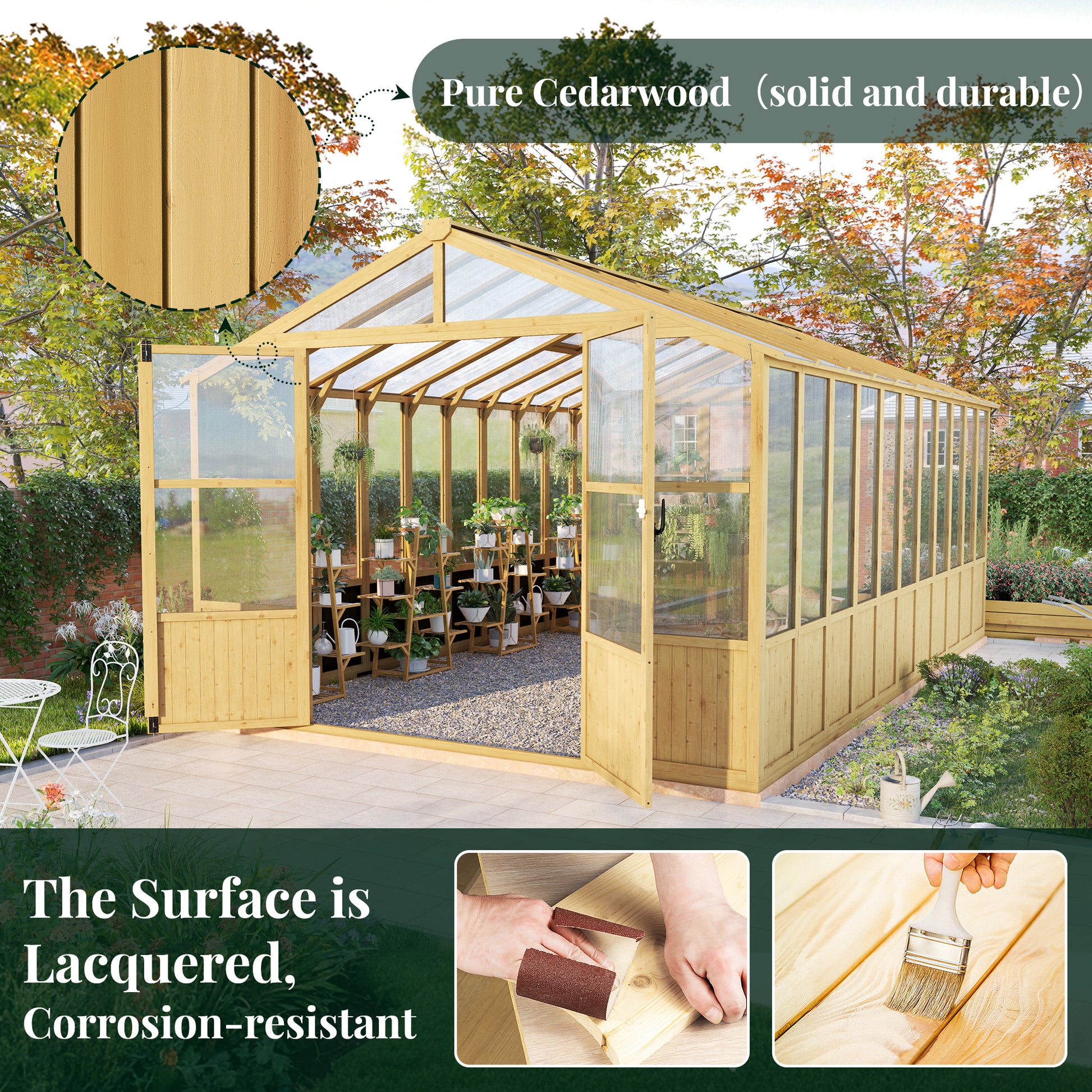 Cedar Walk-In Greenhouse Amerlife 10x18ft