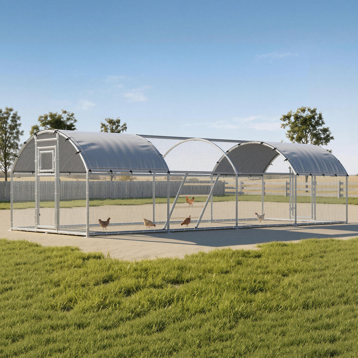 Extra Large Walk-In Chicken Run Amerlife Dome / 26x10 FT