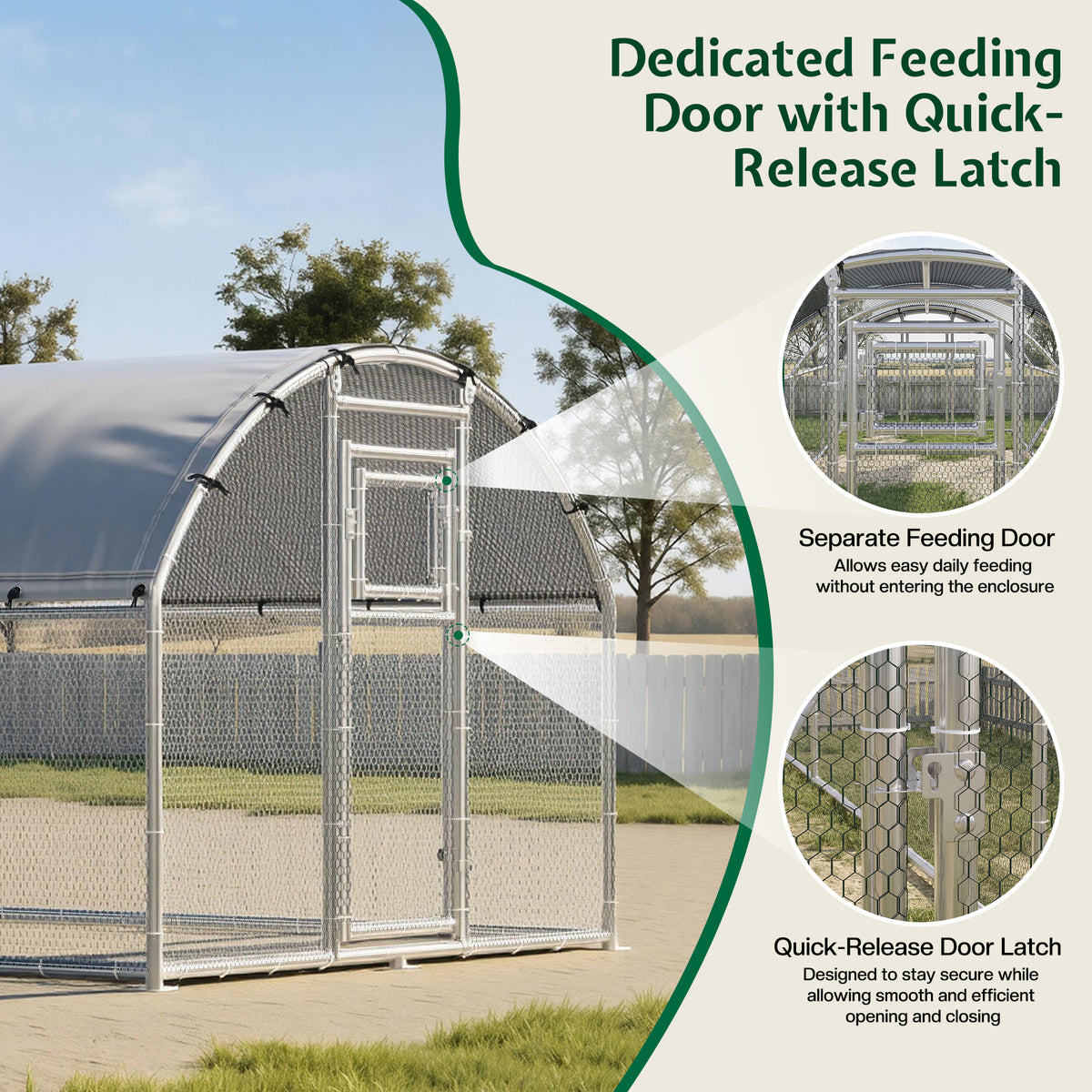 Extra Large Walk-In Chicken Run Amerlife Dome / 26x10 FT