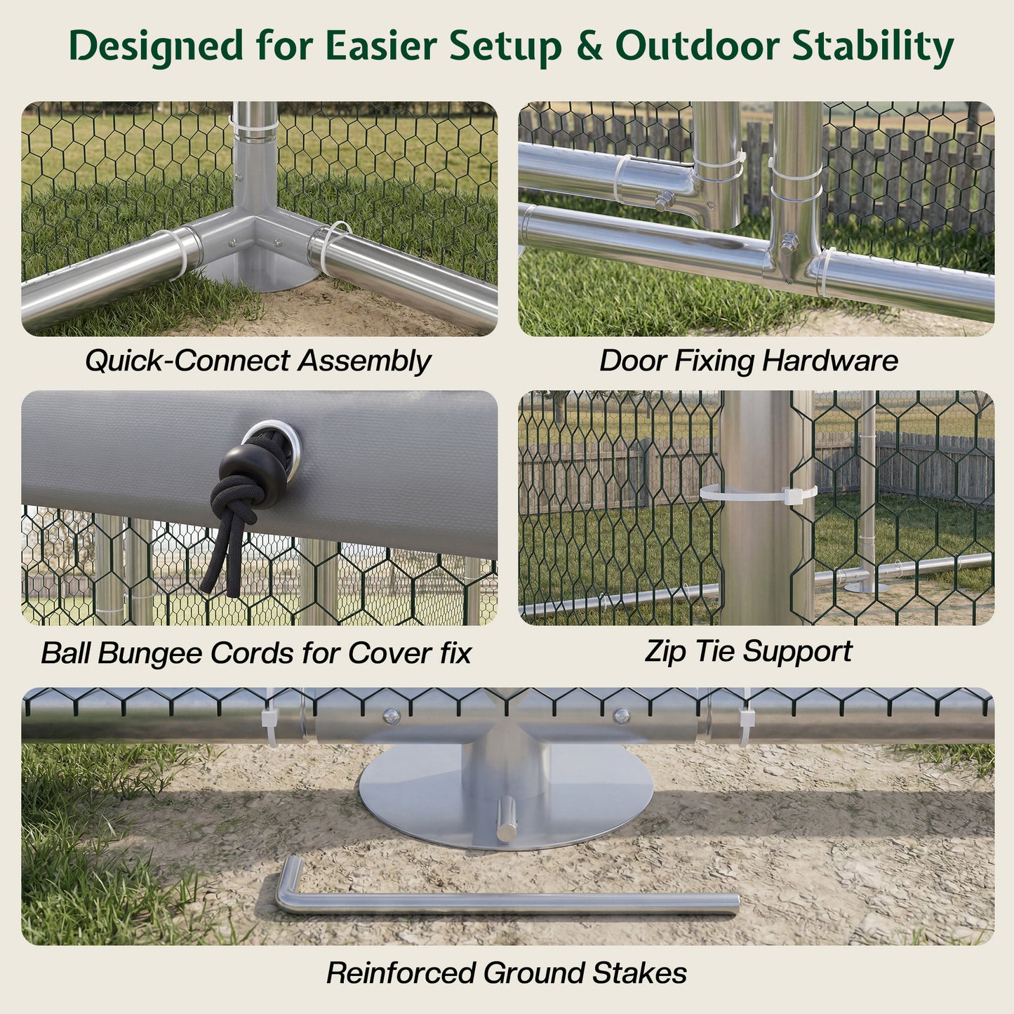 Extra Large Walk-In Chicken Run Amerlife Dome / 26x10 FT