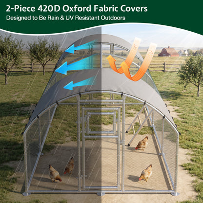 Extra Large Walk-In Chicken Run Amerlife Dome / 26x10 FT