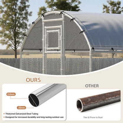 Extra Large Walk-In Chicken Run Amerlife Dome / 26x10 FT