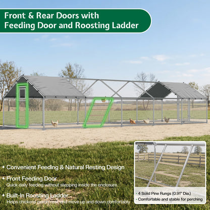 Extra Large Walk-In Chicken Run Amerlife Spire / 32x10 FT