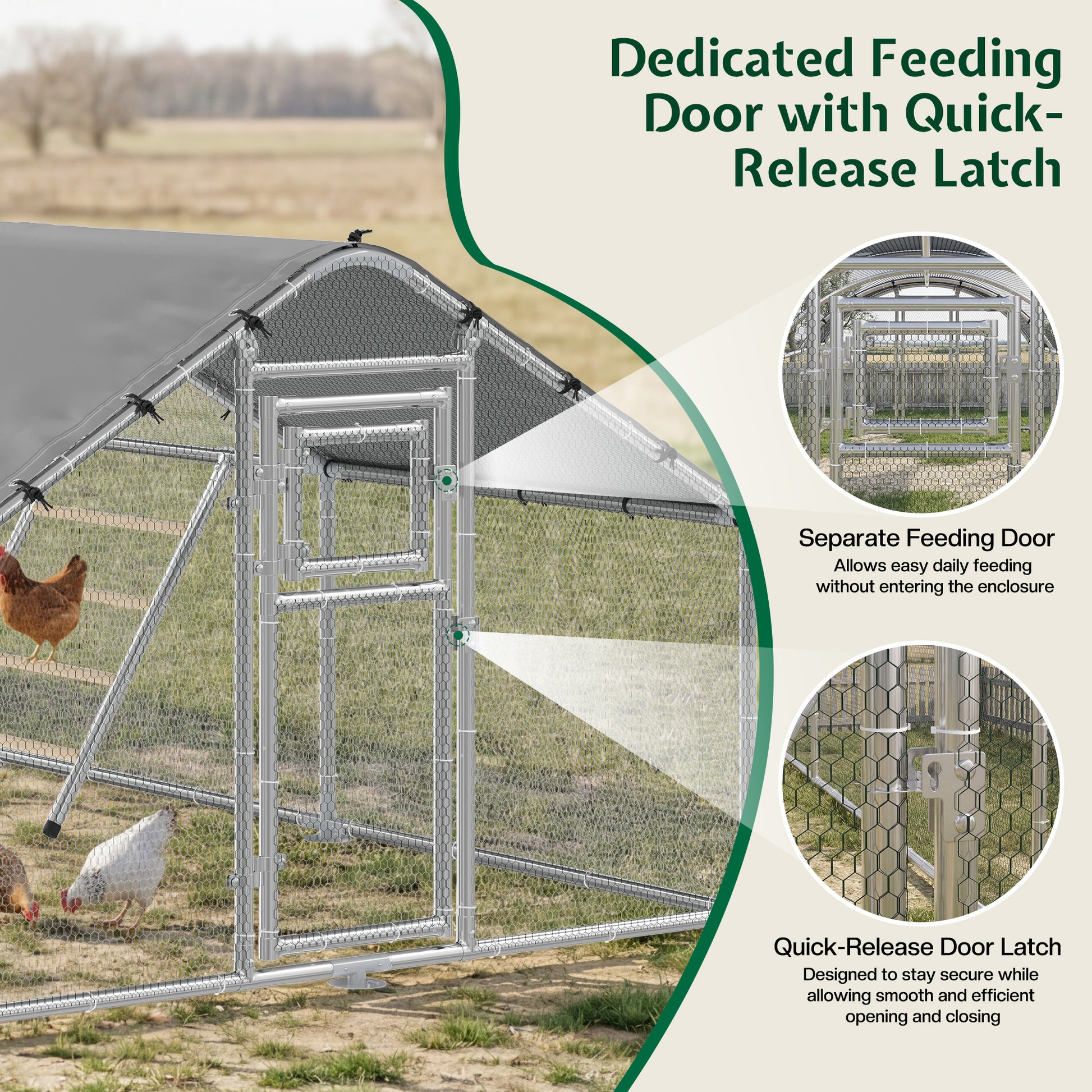 Extra Large Walk-In Chicken Run Amerlife Spire / 32x10 FT