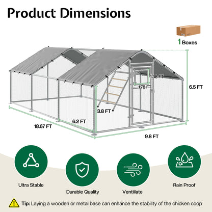 Extra Large Walk-In Chicken Run Amerlife Spire / 20x10 FT