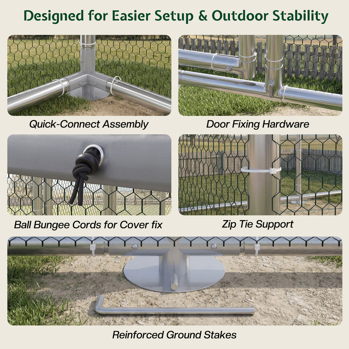 Extra Large Walk-In Chicken Run Amerlife Spire / 32x10 FT