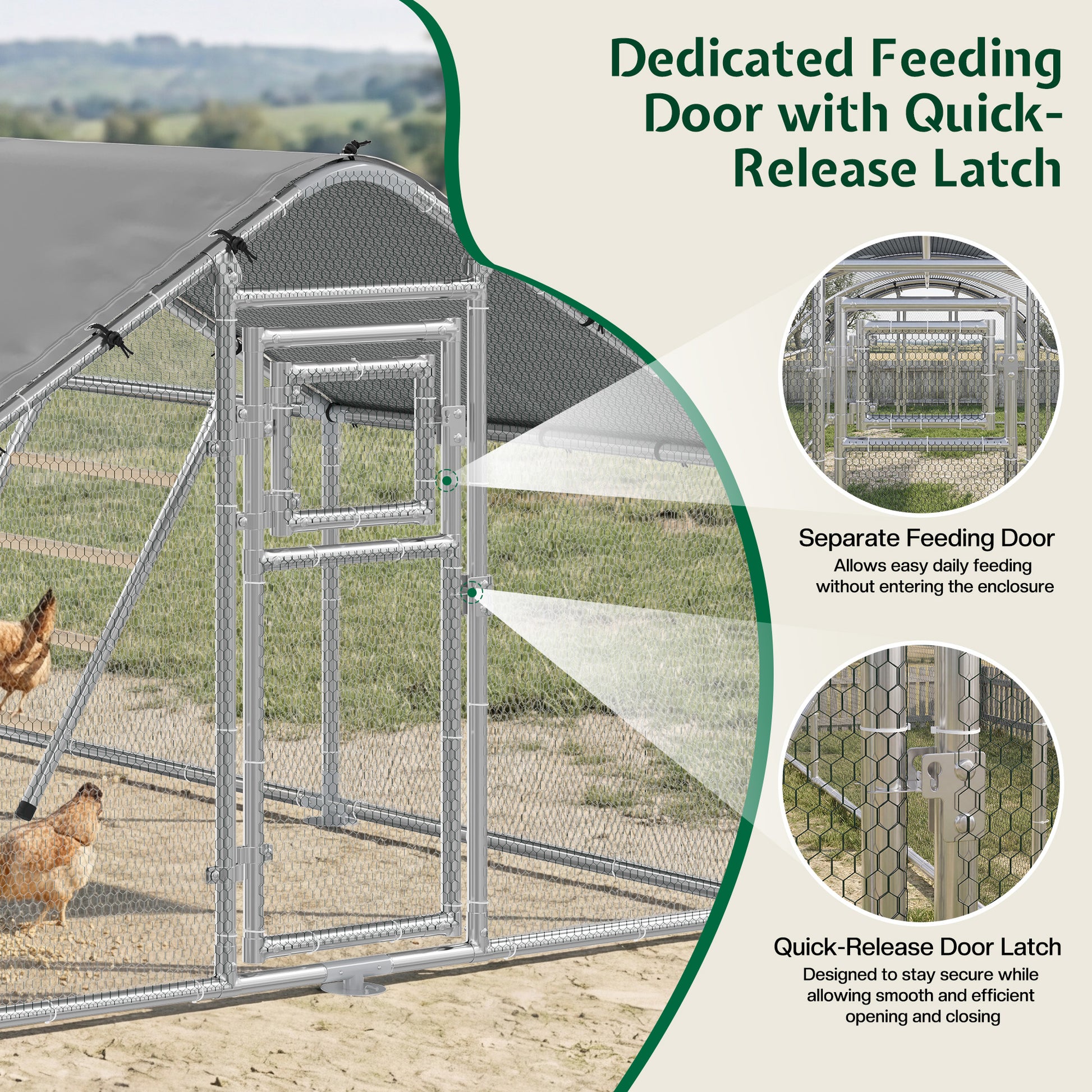 Extra Large Walk-In Chicken Run Amerlife Spire / 26x10 FT