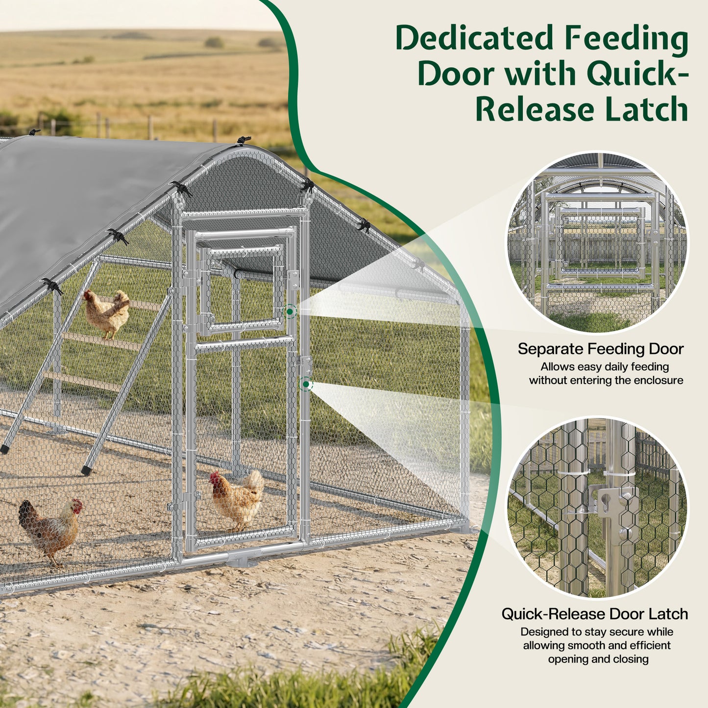 Extra Large Walk-In Chicken Run Amerlife Spire / 20x10 FT