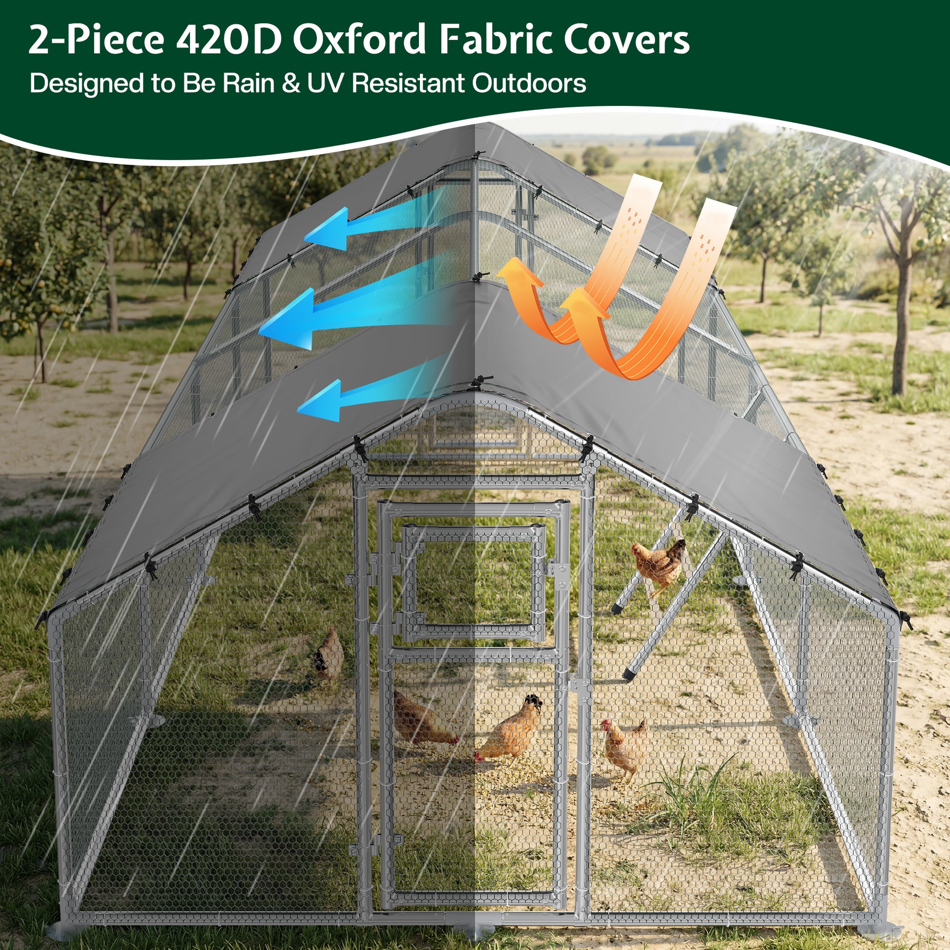 Extra Large Walk-In Chicken Run Amerlife Spire / 26x10 FT