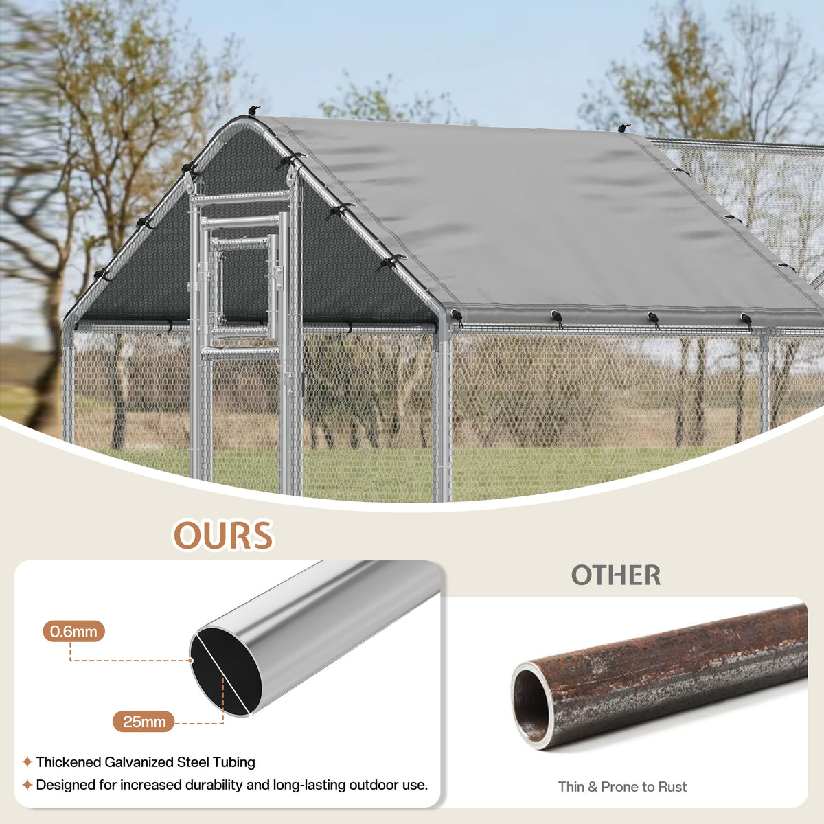 Extra Large Walk-In Chicken Run Amerlife Spire / 32x10 FT