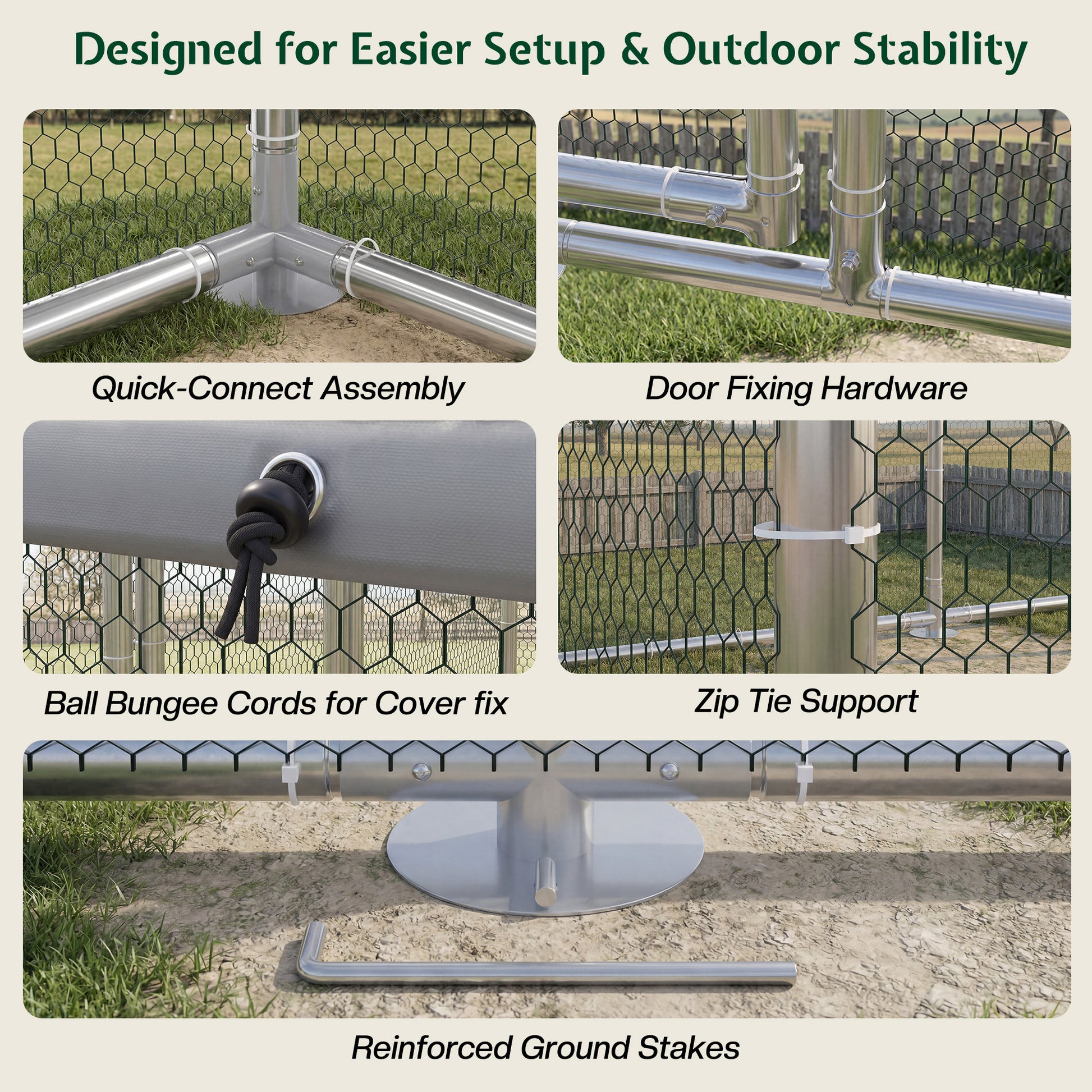 Extra Large Walk-In Chicken Run Amerlife Spire / 20x10 FT
