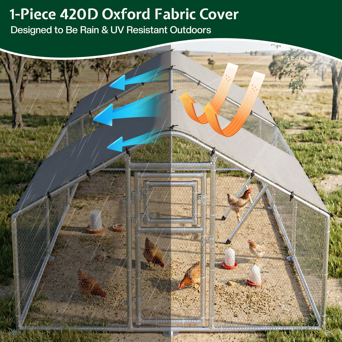 Extra Large Walk-In Chicken Run Amerlife Spire / 20x10 FT