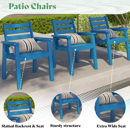Beverly 7-Piece Outdoor Dining Table Set - Blue
