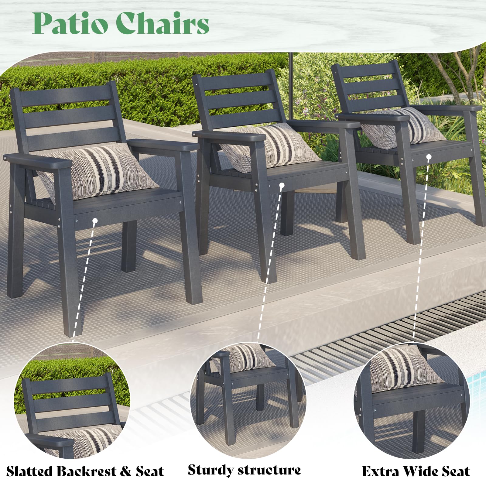 Beverly 7-Piece Outdoor Dining Table Set - Gray