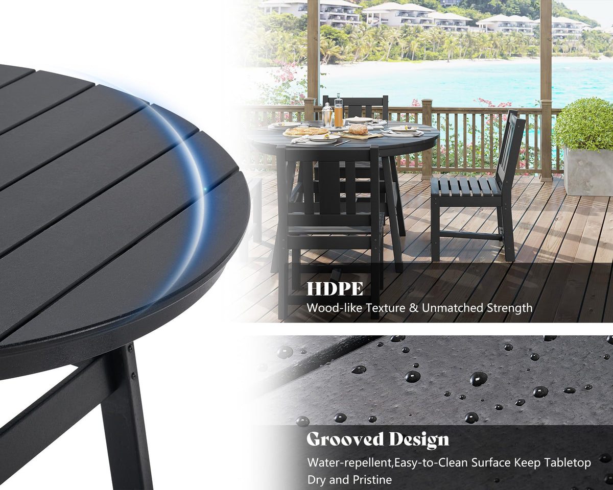 Heath 5-Piece Outdoor Dining Table Set Black