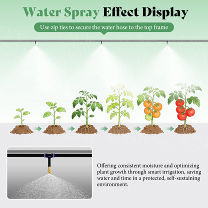 Pro Walk-In Greenhouse with Sprinkler System-30x10 FT-Green