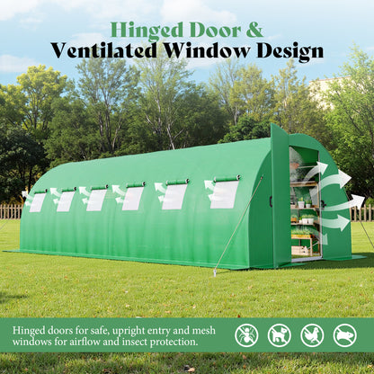 Pro Walk-In Greenhouse with Sprinkler System-20x10 FT-Green