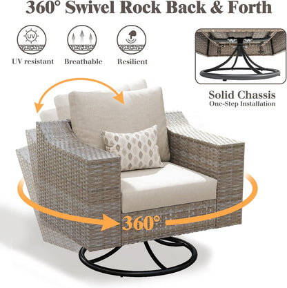 Caelo Wicker Patio Sectional Set 1 PCS - Swivel Glider