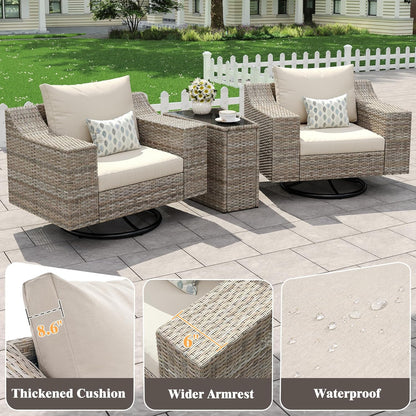 Caelo Wicker Patio Sectional Set 1 PCS - Swivel Glider