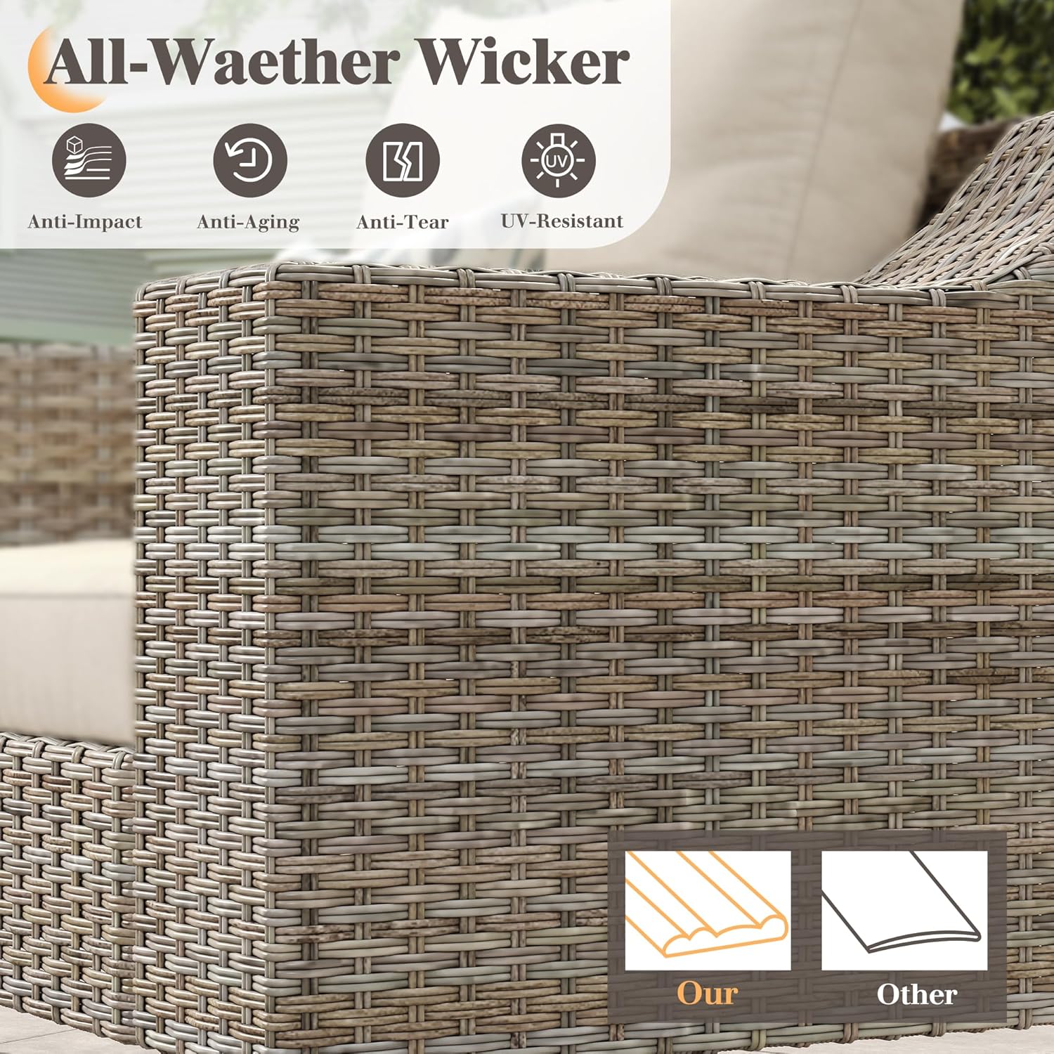 Caelo Wicker Patio Sectional Set 1 PCS - Swivel Glider