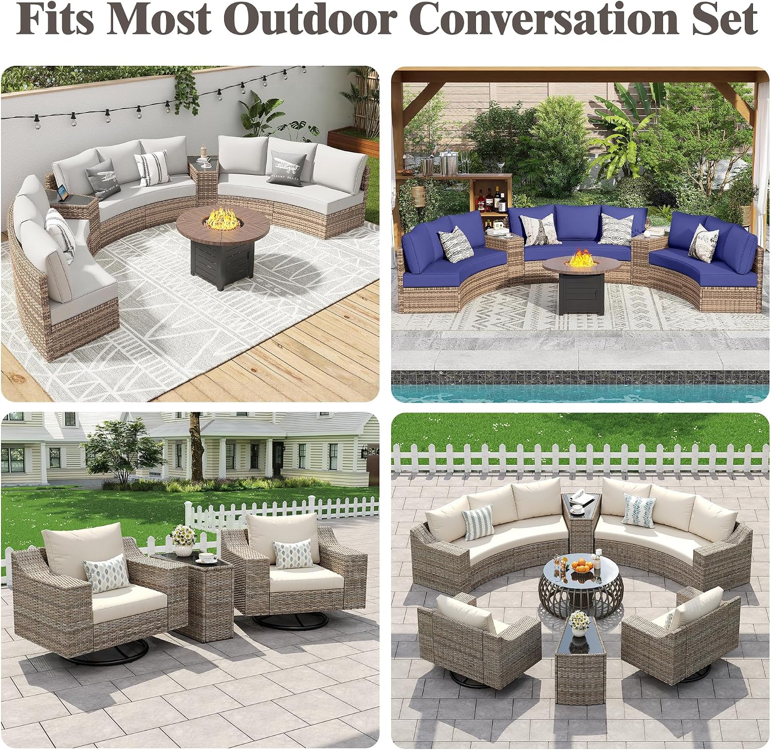 Caelo Wicker Patio Sectional Set 2 PCS - Storage Table